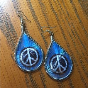 Peace symbol hanging earrings